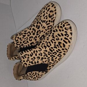 Coconuts by Matisse Harlan Slip On Leather Sneaker Leopard Print Womens Size 9
